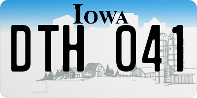 IA license plate DTH041