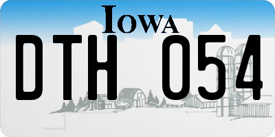 IA license plate DTH054