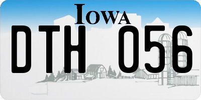 IA license plate DTH056