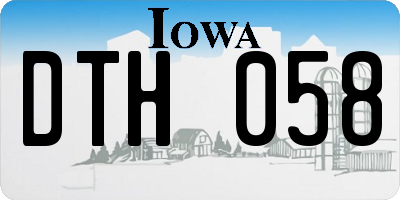 IA license plate DTH058