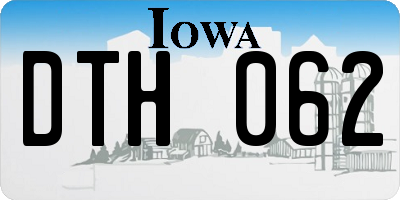 IA license plate DTH062