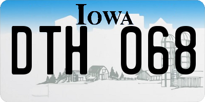 IA license plate DTH068