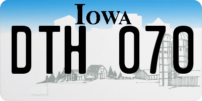 IA license plate DTH070
