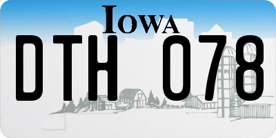 IA license plate DTH078