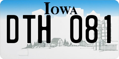 IA license plate DTH081