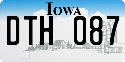 IA license plate DTH087