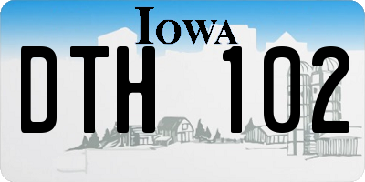IA license plate DTH102