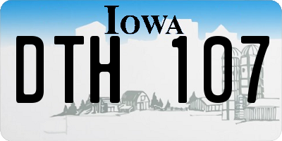 IA license plate DTH107