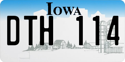 IA license plate DTH114