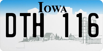 IA license plate DTH116