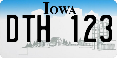 IA license plate DTH123