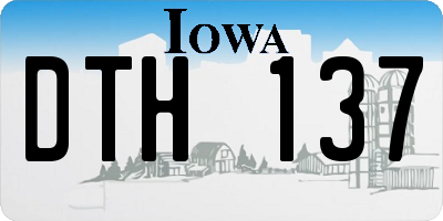 IA license plate DTH137