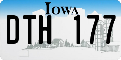IA license plate DTH177