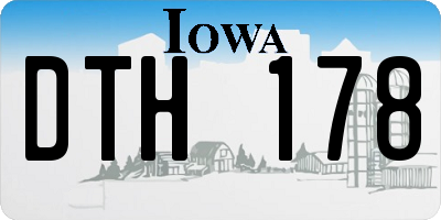 IA license plate DTH178