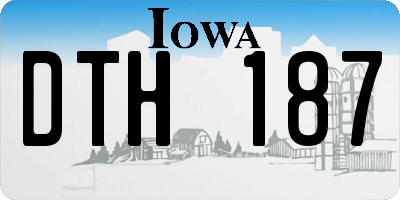 IA license plate DTH187