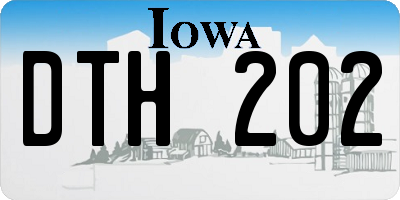 IA license plate DTH202