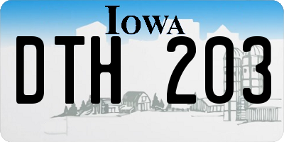 IA license plate DTH203