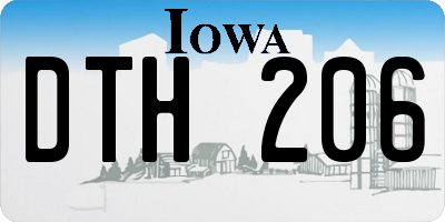 IA license plate DTH206