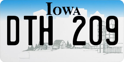 IA license plate DTH209