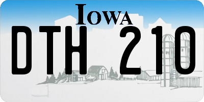IA license plate DTH210