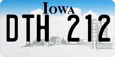 IA license plate DTH212