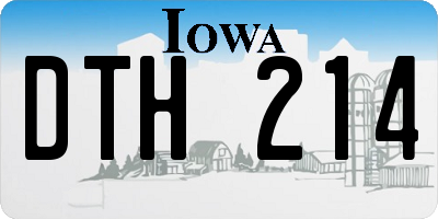 IA license plate DTH214