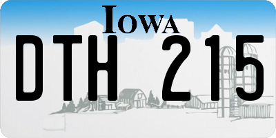 IA license plate DTH215