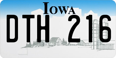 IA license plate DTH216