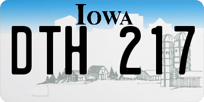IA license plate DTH217