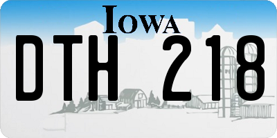 IA license plate DTH218
