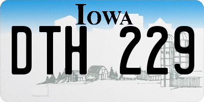IA license plate DTH229