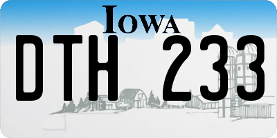 IA license plate DTH233