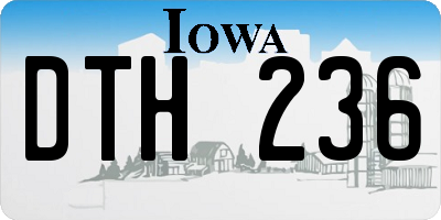 IA license plate DTH236