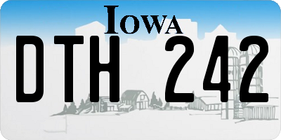 IA license plate DTH242