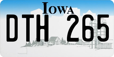 IA license plate DTH265