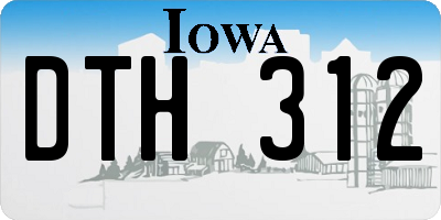 IA license plate DTH312