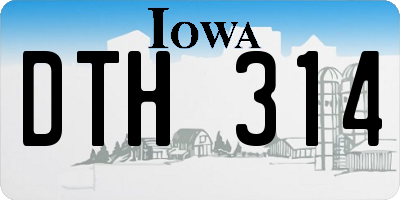 IA license plate DTH314