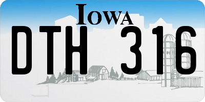 IA license plate DTH316