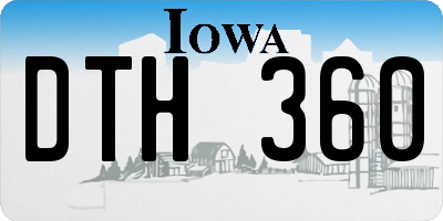 IA license plate DTH360
