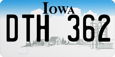 IA license plate DTH362
