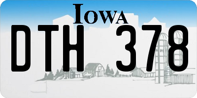IA license plate DTH378