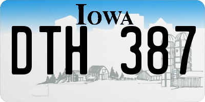 IA license plate DTH387