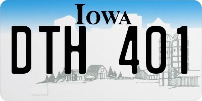 IA license plate DTH401