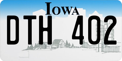 IA license plate DTH402