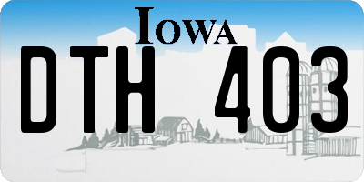 IA license plate DTH403