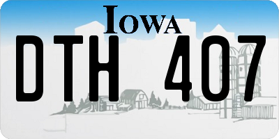 IA license plate DTH407