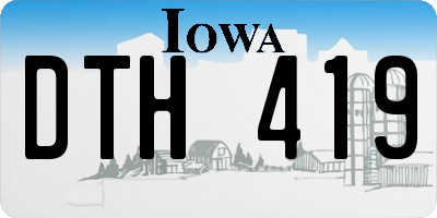 IA license plate DTH419