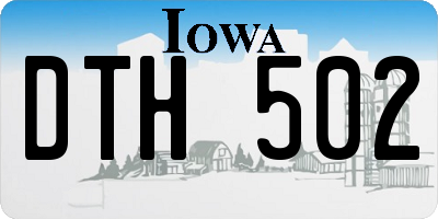 IA license plate DTH502