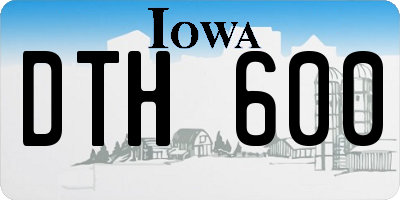 IA license plate DTH600