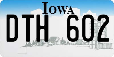 IA license plate DTH602